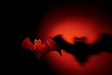Halloween bat with terrible shadow