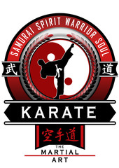 Naklejki  karate z czerwoną tarczą