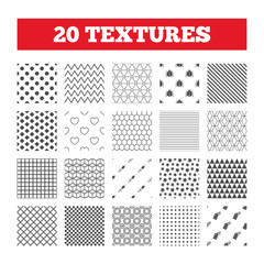 Bug and vaccine signs. Heart, spray can icons