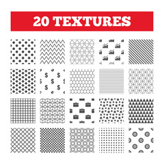 Business signs. Graph chart and case icons.