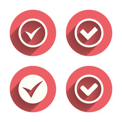 Check signs. Checkbox confirm icons.