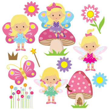 Garden fairy vector illustration