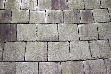 Stone base of the old Imperial Palace at location chiyoda japan.