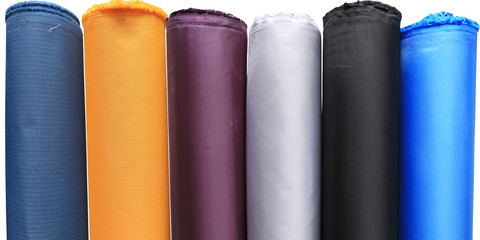 Colorful material fabric rolls