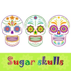 Mexican sugar skull vector collection