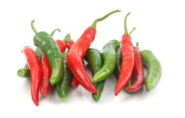 Fresh red and green cayenne pepper