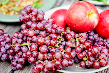 Red grape fruits