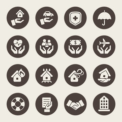 Insurance icon set