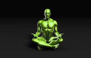 Man Sitting in the Lotus Position in Yoga