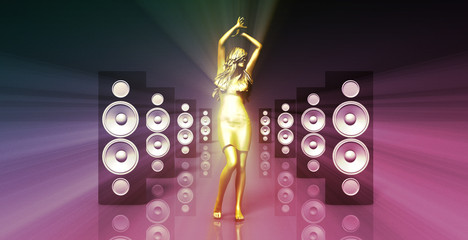 Sound System with Female Dancing
