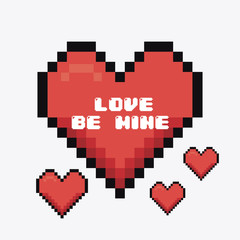 Love card design with red details.