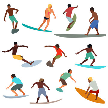 Collection of vector surfers