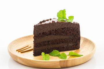 Chocolate cake slice.