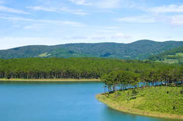Tuyen Lam Lake, Dalat, Vietnam. One of the most beautiful lakes where many visitors come when they visit Dalat.