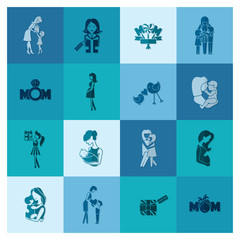 Fototapeta premium Happy Mothers Day Icons