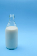  with milk on blue background