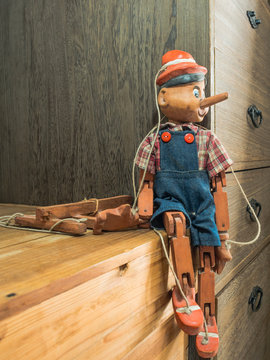Pinocchio puppet made from wood.These items are a collection of my own.        
