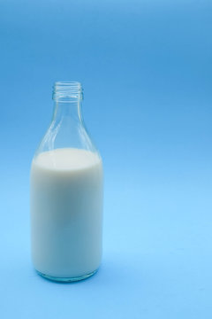  with milk on blue background