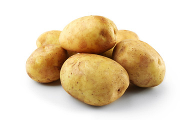young potatoes isolated on white