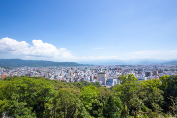 松山城からの松山市の眺め