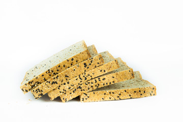 Fresh sliced wholewheat bread with various seeds and multigrain