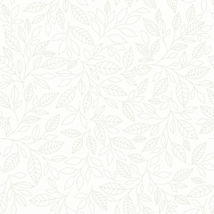 Seamless pattern, stylized leaves on  pastel background