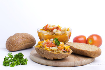 sauteed eggplant with bread