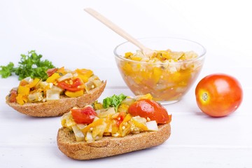 sauteed eggplant with bread