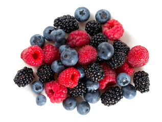 summer berries isolated on white