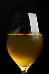 Glass of wine on dark background