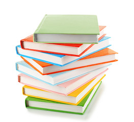 Colorful books isolated on white