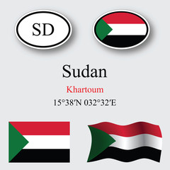 sudan icons set