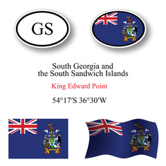 south georgia and south sandwich islands icons set