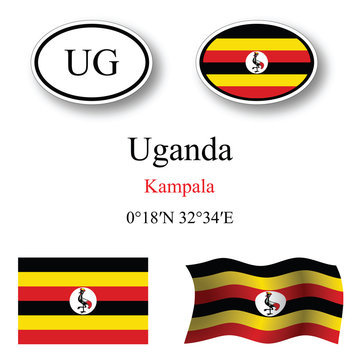 uganda icons set