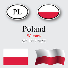 poland icons set