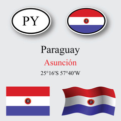 paraguay icons set