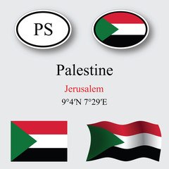 palestine icons set