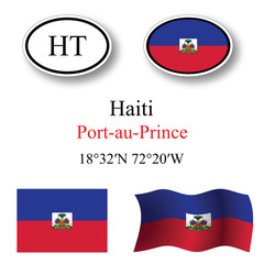haiti icons set