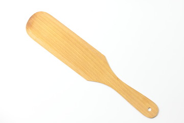 Wooden spatulas isolated on white background