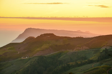 Fototapeta premium Mountain view after sun set