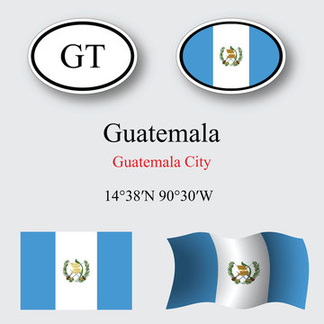 guatemala icons set