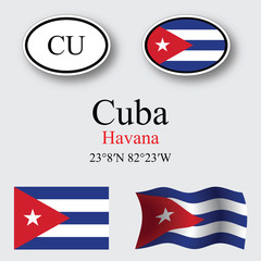 cuba icons set