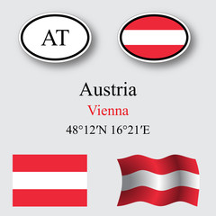 austria icons set