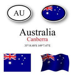 australia icons set