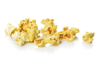 Popcorn isolated on the white background