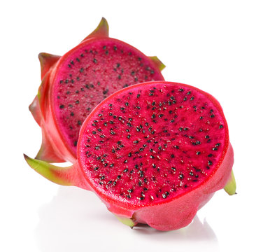 Fototapeta Dragon Fruit isolated against white background.