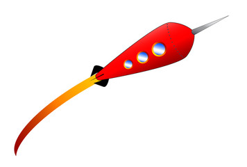Red Cartoon Rocket