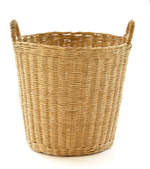 Wicker Basket Isolated On White Background.