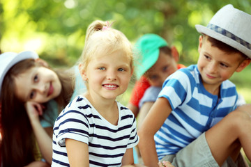 Fototapeta na wymiar Happy active children outdoors