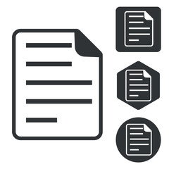 File icon set, monochrome